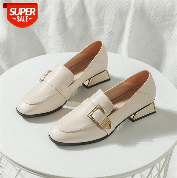 korean style metal buckle small leather shoes thick heel british single mid-heel all-match loafers women's #oo4f
korean style metal buckle small leather shoes thick heel british single mid-heel all-match loafers women's #oo4f