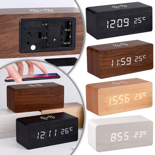 other clocks & accessories modern wooden wood digital led desk alarm clock wireless charger with qi charging pad
other clocks & accessories modern wooden wood digital led desk alarm clock wireless charger with qi charging pad