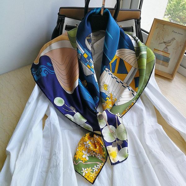 scarves 100% pure silk satin square big scarf shawl wrap kerchief 34.5"x34.5" wj020, Blue;gray
scarves 100% pure silk satin square big scarf shawl wrap kerchief 34.5"x34.5" wj020, Blue;gray