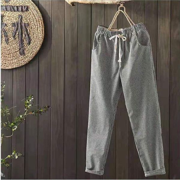 women's jeans summer korean style women loose casual elastic waist harem pants all-matched plaid cotton ankle-length w03 bg8g, Blue
women's jeans summer korean style women loose casual elastic waist harem pants all-matched plaid cotton ankle-length w03 bg8g, Blue