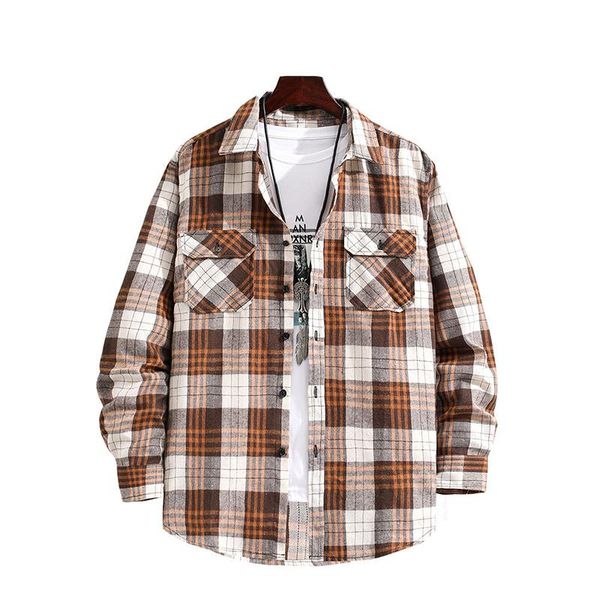 men's casual shirts autumn loose turn-down collar buttoned cardigan fashion long sleeve plaid mens 2021 harajuku men streetwear, White;black
men's casual shirts autumn loose turn-down collar buttoned cardigan fashion long sleeve plaid mens 2021 harajuku men streetwear, White;black