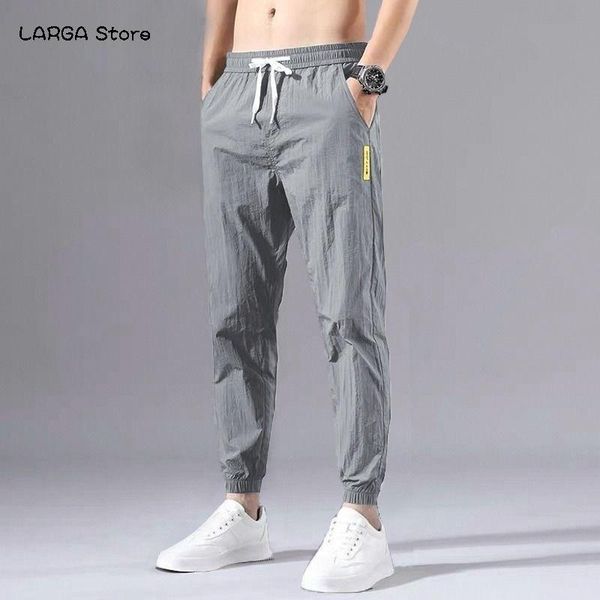 men's ice silk thin summer fashion all-match casual sports quick-drying cropped feet pants, Black
men's ice silk thin summer fashion all-match casual sports quick-drying cropped feet pants, Black
