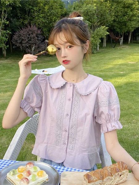 women's blouses & shirts 2021 summer design sense niche female french doll collar shirt lace loose short sleeve, White
women's blouses & shirts 2021 summer design sense niche female french doll collar shirt lace loose short sleeve, White