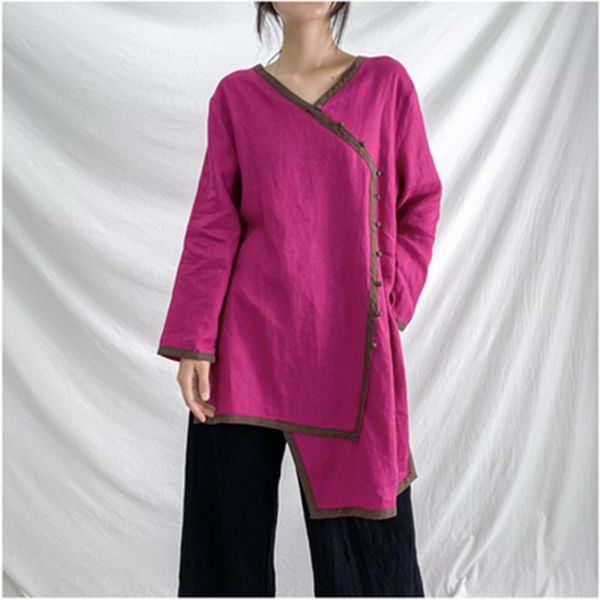 arrival arts style women loose v-neck vintga asymmetry shirt casual long sleeve cotton linen blouse a455 women's blouses & shirts, White
arrival arts style women loose v-neck vintga asymmetry shirt casual long sleeve cotton linen blouse a455 women's blouses & shirts, White