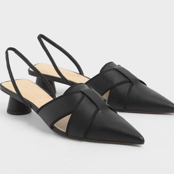 crosss band pointed toe slingback real leather sandals woman elastic back strap gladiator sandalias column med heels shoes women, Black
crosss band pointed toe slingback real leather sandals woman elastic back strap gladiator sandalias column med heels shoes women, Black