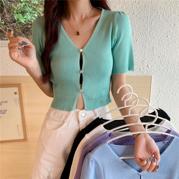 women's knits & tees ljsxls summer black knitting short crop female v-neck open stitch sweater solid slim sleeve women clothing, White
women's knits & tees ljsxls summer black knitting short crop female v-neck open stitch sweater solid slim sleeve women clothing, White