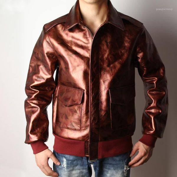 men's leather & faux classic a2 oil wax cowhide coat mens 100% genuine jackets camouflage man slim style jacket quality, Black
men's leather & faux classic a2 oil wax cowhide coat mens 100% genuine jackets camouflage man slim style jacket quality, Black