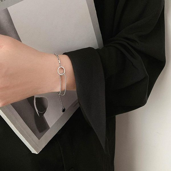 link, chain double-layer ring bracelet female student simple japanese entry lux long-distance love girlfriends fashion, Black
link, chain double-layer ring bracelet female student simple japanese entry lux long-distance love girlfriends fashion, Black