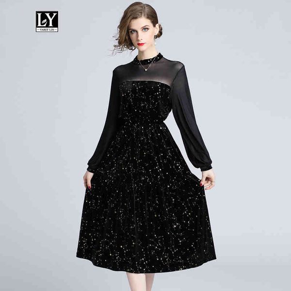 dresses women vintage velvet long elegant o neck lantern sleeve black party dress tulle patchwork slim retro vestidos, Black;gray
dresses women vintage velvet long elegant o neck lantern sleeve black party dress tulle patchwork slim retro vestidos, Black;gray