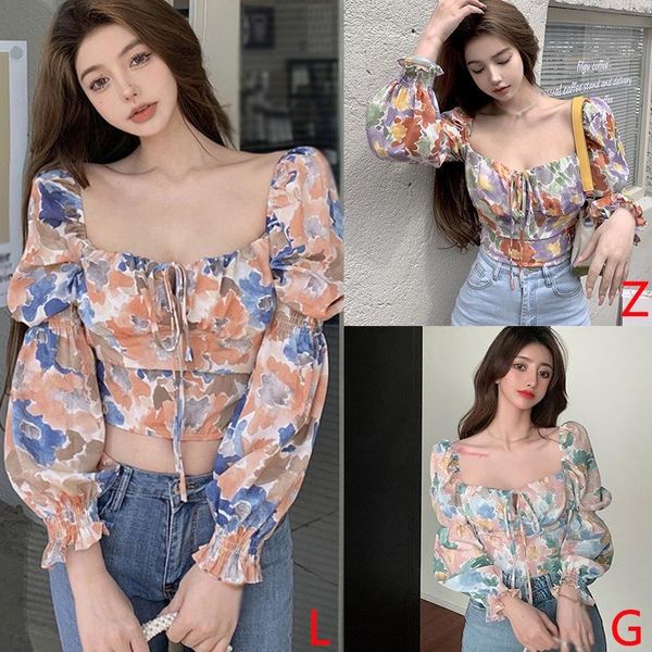 women's blouses & shirts women long sleeve chiffon floral print shirt ladies short, White
women's blouses & shirts women long sleeve chiffon floral print shirt ladies short, White