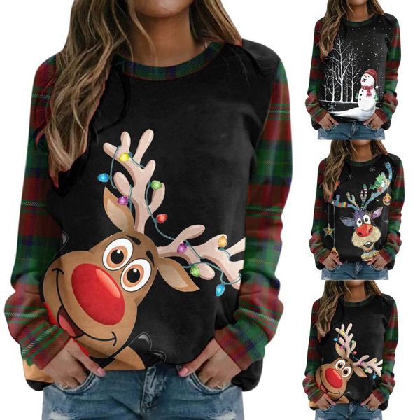 women's hoodies & sweatshirts christmas print long-sleeved sweatshirt blouse pullover casual o-neck patchwork jumper d5, Black
women's hoodies & sweatshirts christmas print long-sleeved sweatshirt blouse pullover casual o-neck patchwork jumper d5, Black