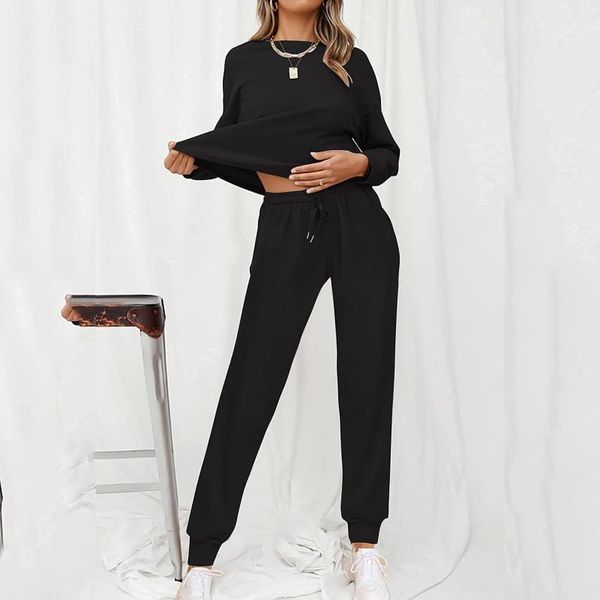 women's two piece pants women elegant solid sets for warm o neck pullover sweatshirts and long pant fashion ladies sports set #t3g, White
women's two piece pants women elegant solid sets for warm o neck pullover sweatshirts and long pant fashion ladies sports set #t3g, White