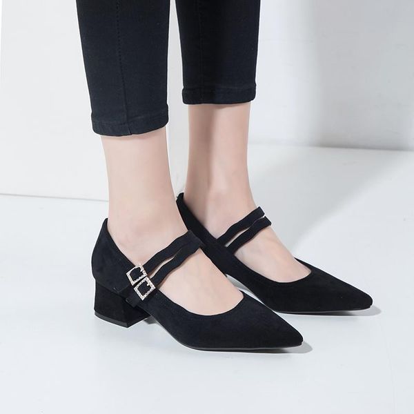 dress shoes square high heels woman summer flock faux suede point toe black women's office ladies female pumps
dress shoes square high heels woman summer flock faux suede point toe black women's office ladies female pumps