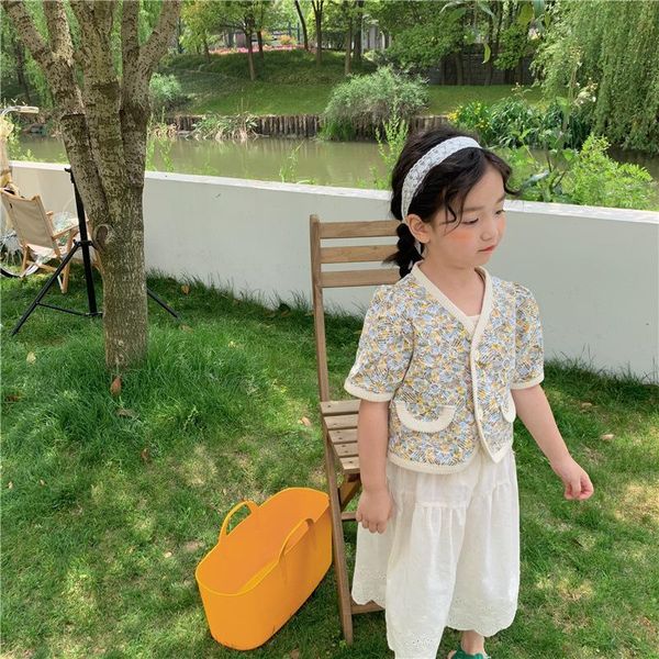jackets girls' cardigan coat summer 2021 clothes children's broken flowers outer, Blue;gray
jackets girls' cardigan coat summer 2021 clothes children's broken flowers outer, Blue;gray