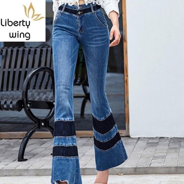 women's jeans spring lace patchwork flare women streetwear high waist bell-bottomed pants elegant office lady blue denim trousers
women's jeans spring lace patchwork flare women streetwear high waist bell-bottomed pants elegant office lady blue denim trousers