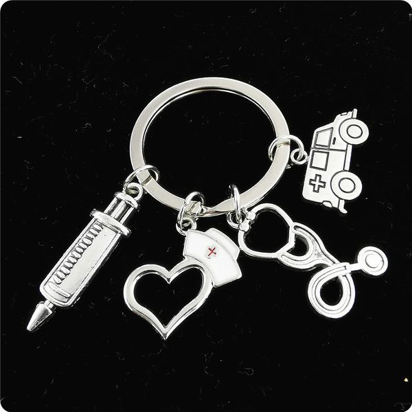 key rings jewelry peach shaped nurse hat needle syringe stethoscope ambulance key chain, Slivery;golden
key rings jewelry peach shaped nurse hat needle syringe stethoscope ambulance key chain, Slivery;golden