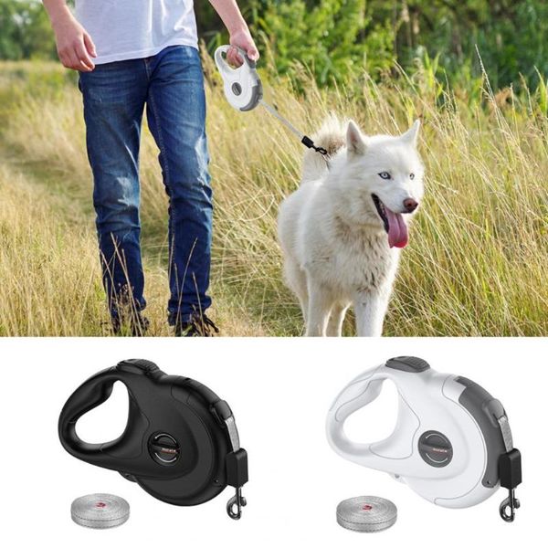 dog collars & leashes pet traction rope safe reliable long-lasting durable ergonomic handle prevent rushing out abs retractable dogs