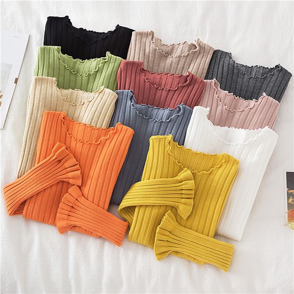 winter women sweaters autumn long sleeve pullover bottom shirt korean slim bell knitted women pullovers 210420, White;black
winter women sweaters autumn long sleeve pullover bottom shirt korean slim bell knitted women pullovers 210420, White;black
