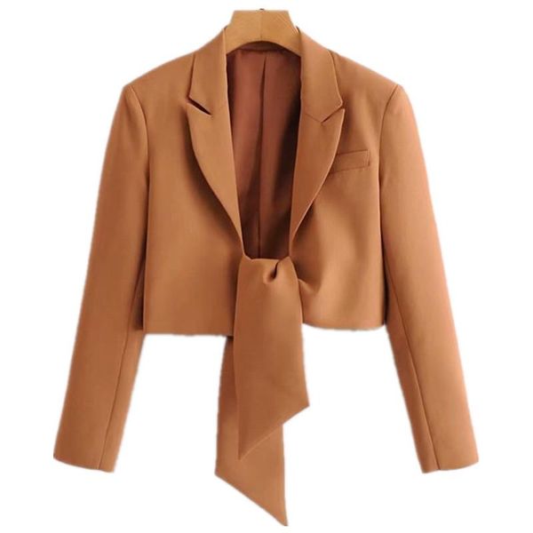 women's suits & blazers woman chic office short blazer bow tie solid brown long sleevejacket vintage stright 2021 female fashion top, White;black
women's suits & blazers woman chic office short blazer bow tie solid brown long sleevejacket vintage stright 2021 female fashion top, White;black