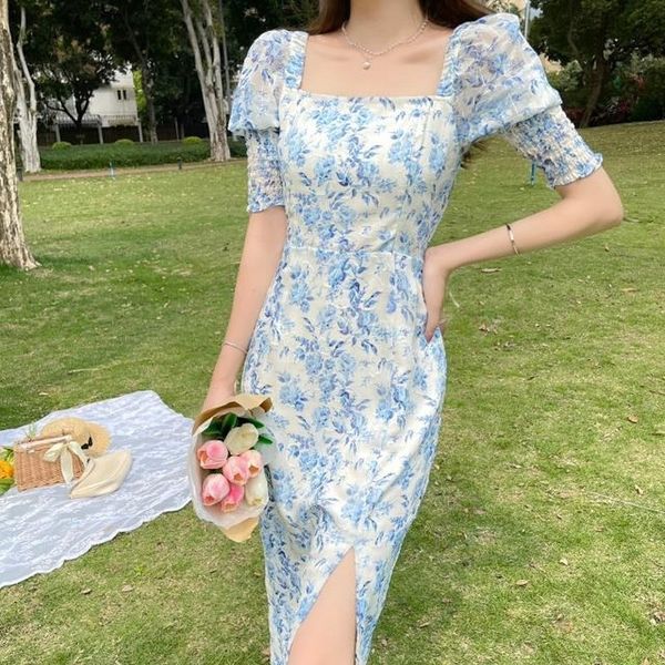summer french vintage floral dress women designer elegant split party midi casual kawaii korean fairy 210510, Black;gray
summer french vintage floral dress women designer elegant split party midi casual kawaii korean fairy 210510, Black;gray
