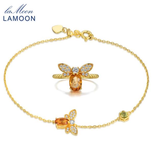 bracelet, earrings & necklace lamoon bee 5x7mm 1ct 100% natural citrine 925 sterling silver jewelry s925 set v027-3, Black
bracelet, earrings & necklace lamoon bee 5x7mm 1ct 100% natural citrine 925 sterling silver jewelry s925 set v027-3, Black
