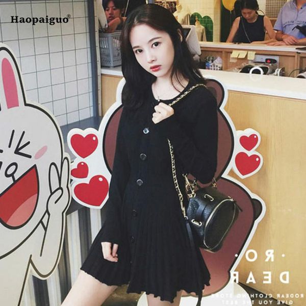 casual dresses 2021 solid pleated dress women autumn black pink full sleeve o-neck knitting elegant club korean party mini, Black;gray
casual dresses 2021 solid pleated dress women autumn black pink full sleeve o-neck knitting elegant club korean party mini, Black;gray