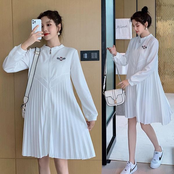 maternity dresses 9800# 2021 autumn korean fashion dress pleated loose clothes for pregnant women long sleeve pregnancy nursing, White
maternity dresses 9800# 2021 autumn korean fashion dress pleated loose clothes for pregnant women long sleeve pregnancy nursing, White
