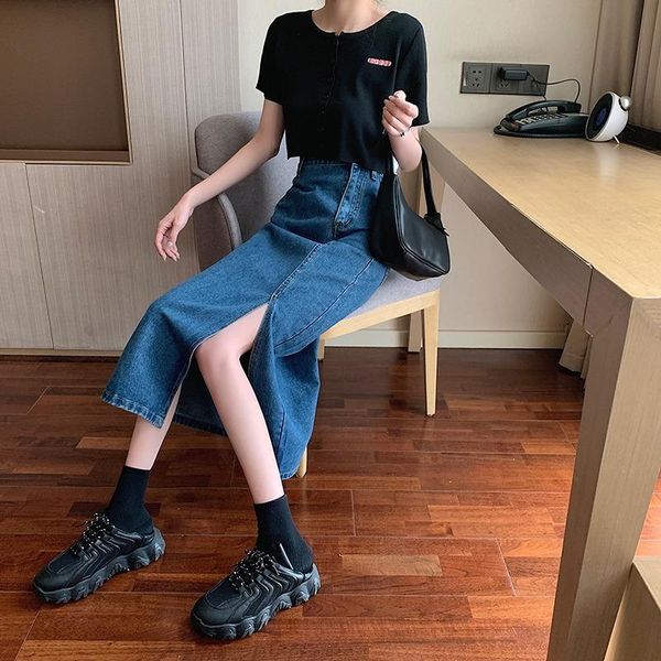 skirts womens spring and autumn split denim skirt 2021 mid-length female design sense niche long, Black
skirts womens spring and autumn split denim skirt 2021 mid-length female design sense niche long, Black