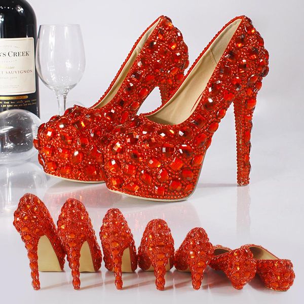 crystal shoes red big rhinestone high-heeled 2021 chinese wedding princess round toe pumps waterproof evening dress party, Black 
crystal shoes red big rhinestone high-heeled 2021 chinese wedding princess round toe pumps waterproof evening dress party, Black