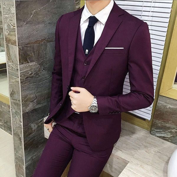spring and autumn fashion casual men solid color single breasted business slim three piece men's wedding suit1, White;black
spring and autumn fashion casual men solid color single breasted business slim three piece men's wedding suit1, White;black
