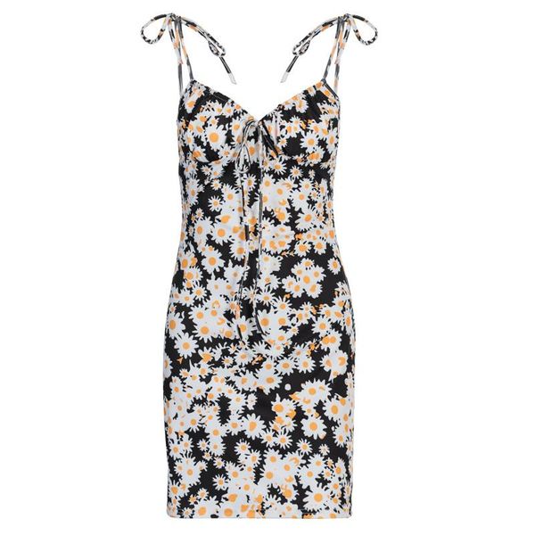women floral sling one-piece dress suspender v-neck daisy lace-up slim elastic tank daily life and vacation casual dresses, Black;gray
women floral sling one-piece dress suspender v-neck daisy lace-up slim elastic tank daily life and vacation casual dresses, Black;gray
