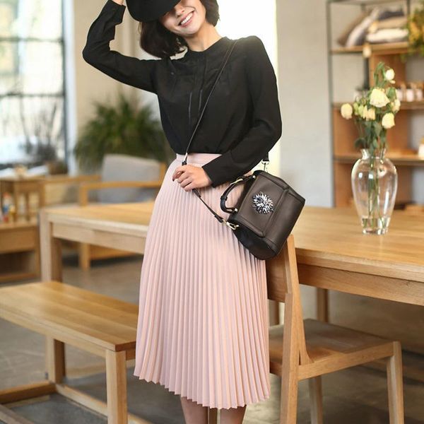 skirts spring and autumn fashion women's high waist pleated solid color half length elastic skirt promotions lady black pink
skirts spring and autumn fashion women's high waist pleated solid color half length elastic skirt promotions lady black pink