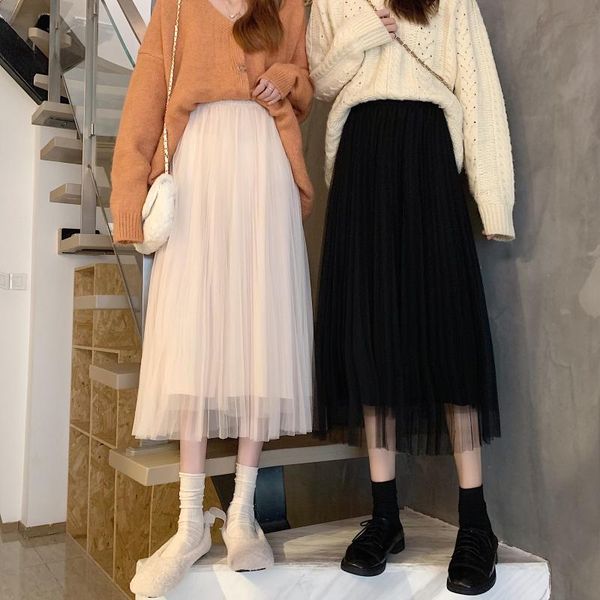 skirts mesh women tulle skirt midi black long pleated elastic high waist female tutu autumn winter
skirts mesh women tulle skirt midi black long pleated elastic high waist female tutu autumn winter