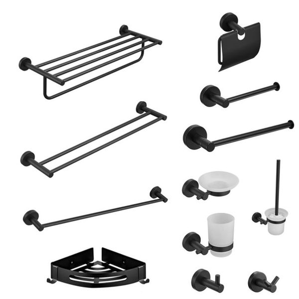 bath accessory set modern bathroom black hardware 304 stainless steel towel rack paper holder bar hook accessories
bath accessory set modern bathroom black hardware 304 stainless steel towel rack paper holder bar hook accessories