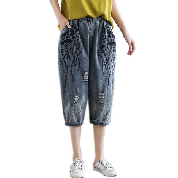 women's jeans women denim pants for summer bottoms big loose oversized embroidery retro vintage fashion casual elastic waist a08191434, Blue
women's jeans women denim pants for summer bottoms big loose oversized embroidery retro vintage fashion casual elastic waist a08191434, Blue
