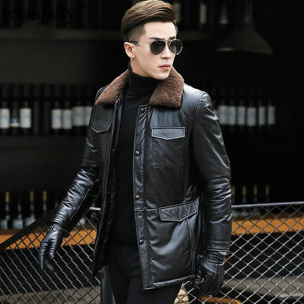 men's leather & faux yolanfairy genuine jacket winter real cow natural lamb fur collar warm down jackets l17-122 yy328, Black
men's leather & faux yolanfairy genuine jacket winter real cow natural lamb fur collar warm down jackets l17-122 yy328, Black