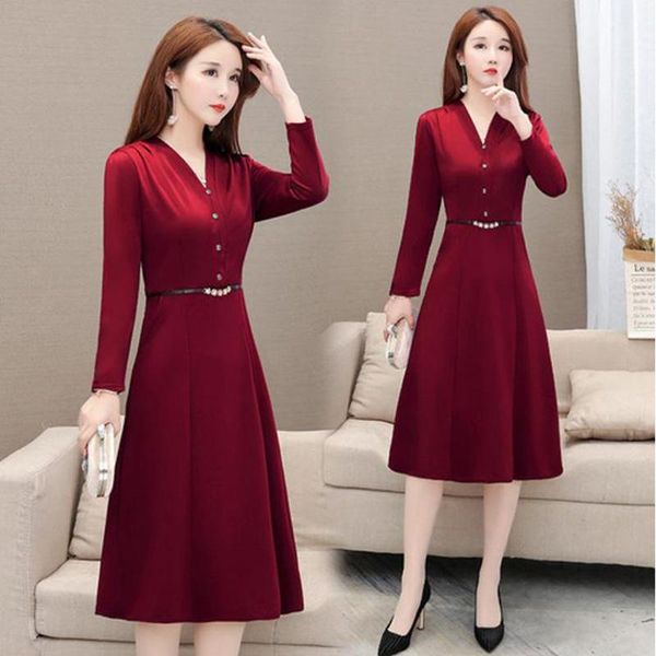 casual dresses -5xl large size women long sleeve winter party dress autumn v-neck buttons plus office vestidos, Black;gray
casual dresses -5xl large size women long sleeve winter party dress autumn v-neck buttons plus office vestidos, Black;gray
