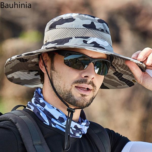 wide brim hats bauhinia men's summer hat outdoor sun camouflage fisherman 10cm waterproof uv protection mountaineering, Blue;gray
wide brim hats bauhinia men's summer hat outdoor sun camouflage fisherman 10cm waterproof uv protection mountaineering, Blue;gray