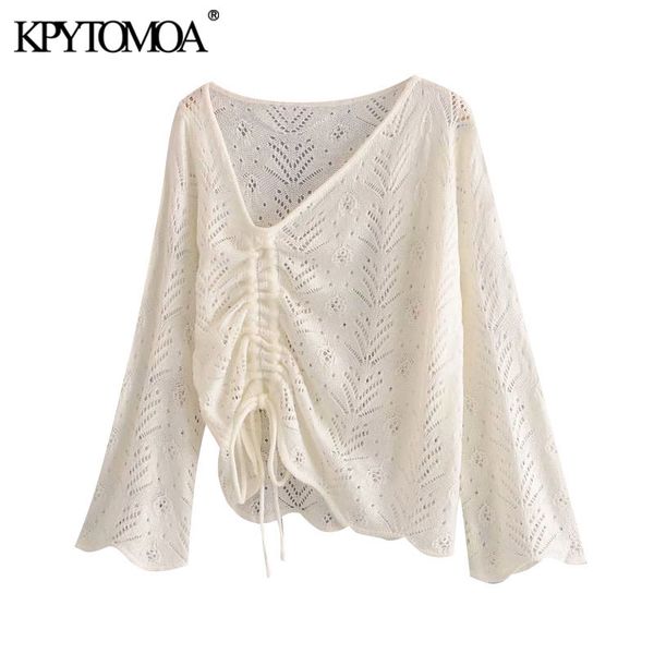 women fashion with drawstring hollow out irregular knitted sweater vintage long sleeve female pullovers chic 210416, White;black
women fashion with drawstring hollow out irregular knitted sweater vintage long sleeve female pullovers chic 210416, White;black