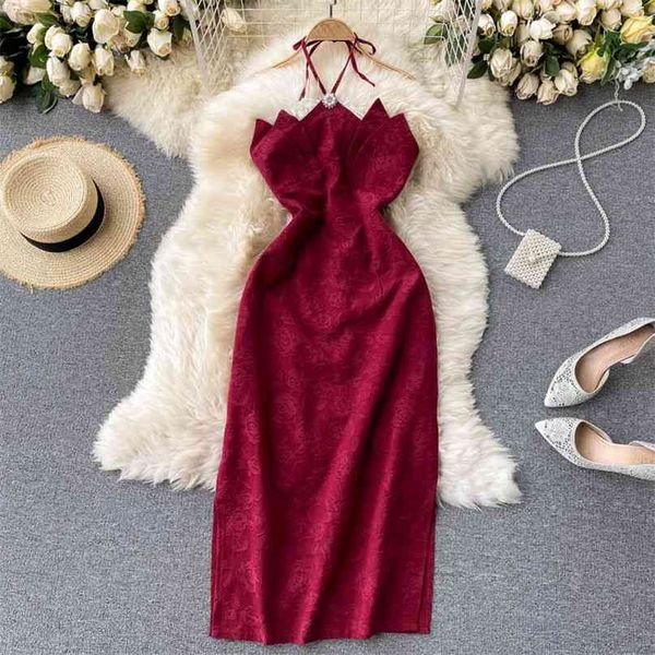 women vintage fashion irregular hanging neck print high-waisted package hip dress lady sleeveless party vestidos r398 210527, Black;gray
women vintage fashion irregular hanging neck print high-waisted package hip dress lady sleeveless party vestidos r398 210527, Black;gray