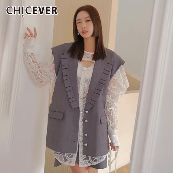 women's vests chicever gray coat for women lapel collar sleeveless patchwork ruched backless designer solid females summer clothing 202, Black;white
women's vests chicever gray coat for women lapel collar sleeveless patchwork ruched backless designer solid females summer clothing 202, Black;white