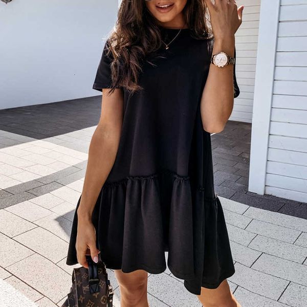 casual dresses women summer ruffles t-shirt round neck mini female irregular short sleeve black sun vestidos 0gab, Black;gray
casual dresses women summer ruffles t-shirt round neck mini female irregular short sleeve black sun vestidos 0gab, Black;gray