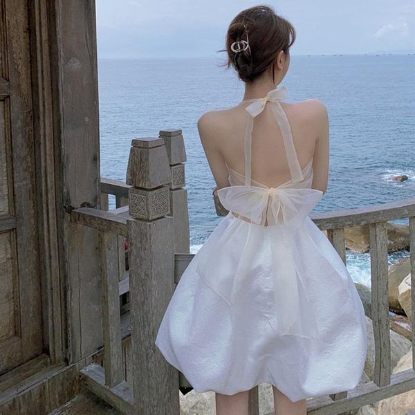 casual dresses women summer sleeveless short halter dress solid color loose holiday sling ladies high waist backless, Black;gray
casual dresses women summer sleeveless short halter dress solid color loose holiday sling ladies high waist backless, Black;gray