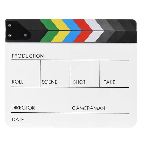 acrylic colorful clapperboard clapper board dry erase director cut tv movie film action slate clap handmade prop lighting & studio accessori
acrylic colorful clapperboard clapper board dry erase director cut tv movie film action slate clap handmade prop lighting & studio accessori