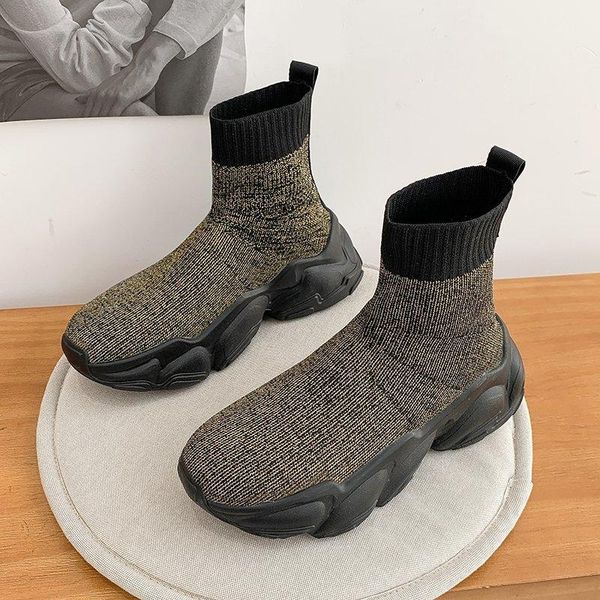 boots women ankle winter chunky platform spring/autumn fashion round toe women's stretch fabric sneakers, Black
boots women ankle winter chunky platform spring/autumn fashion round toe women's stretch fabric sneakers, Black