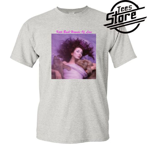 New Kate Bush Hounds Of Love Logo Men's Grey T-Shirt Size S-3XL, White;black 
New Kate Bush Hounds Of Love Logo Men's Grey T-Shirt Size S-3XL, White;black