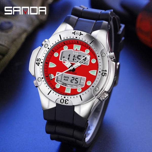 wristwatches sanda sports men's watches military quartz watch dual display waterproof relogio masculino, Slivery;brown
wristwatches sanda sports men's watches military quartz watch dual display waterproof relogio masculino, Slivery;brown