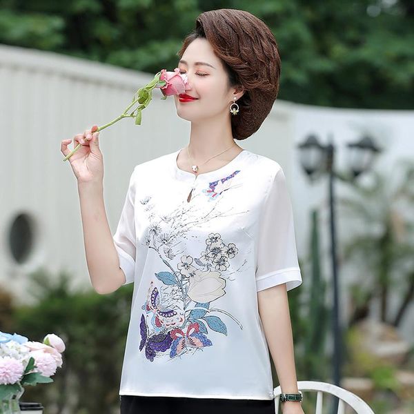 women's blouses & shirts women spring summer style lady casual o-neck mesh chiffon blusas 5xl, White
women's blouses & shirts women spring summer style lady casual o-neck mesh chiffon blusas 5xl, White