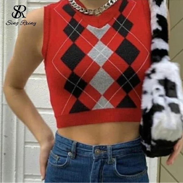 women's vests singreiny women plaid knitted vest fashion v neck elastic sheath short vintage sleeveless argyle waistcoat, Black;white
women's vests singreiny women plaid knitted vest fashion v neck elastic sheath short vintage sleeveless argyle waistcoat, Black;white