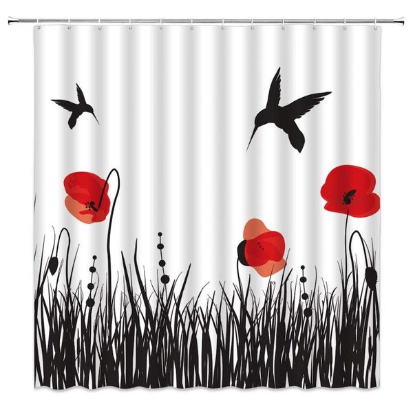 shower curtains silhouette curtain hummingbird flying poppy flower leaf grass rural countryside nature red black white fabric bath decor
shower curtains silhouette curtain hummingbird flying poppy flower leaf grass rural countryside nature red black white fabric bath decor